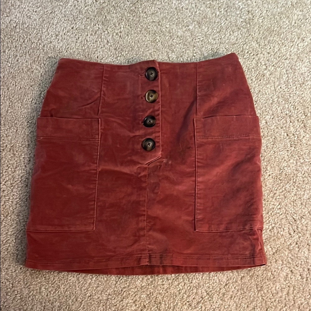 BDG Rust Corduroy Mini Skirt Cargo Style